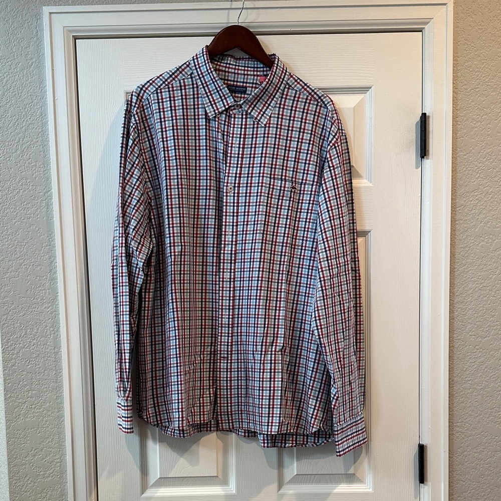 Fish Hippie Solace Collection Classic Red and Blue Checkered Men's Shirt